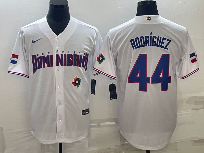 Men 2023 World Cub 44 Rodricuez White Nike MLB Jersey8